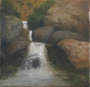 oil painting water fall